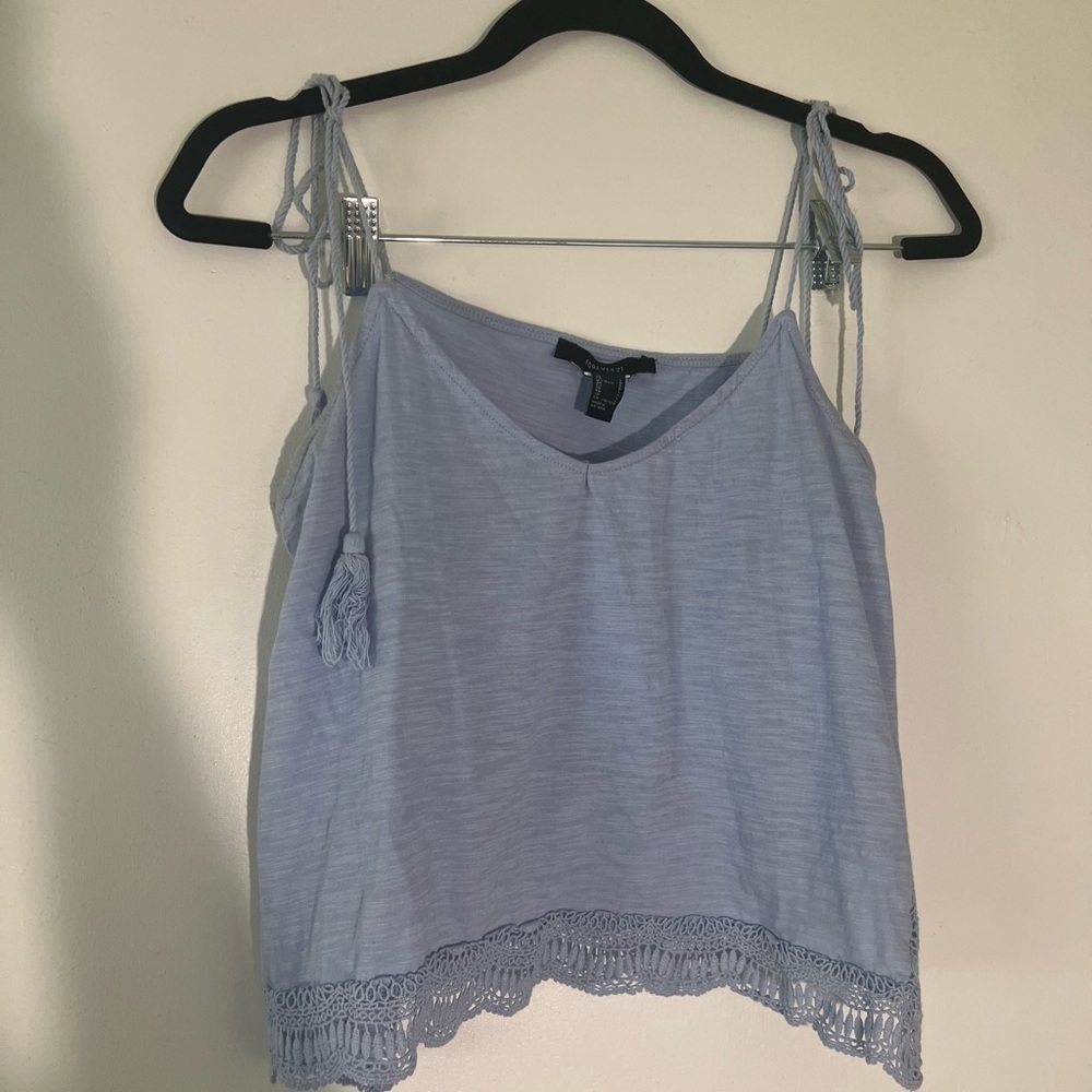 Forever 21 Blue Sleeveless Camisole with Tie Front